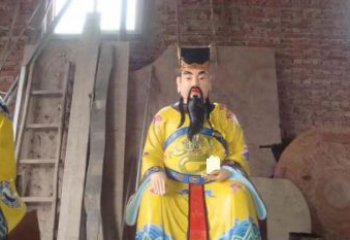 达州玻璃钢彩绘文财神寺庙神像雕塑