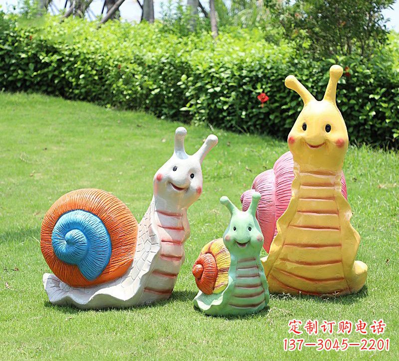 达州玻璃钢蜗牛雕塑精美艺术品