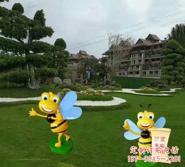 达州精美的玻璃钢卡通小蜜蜂雕塑