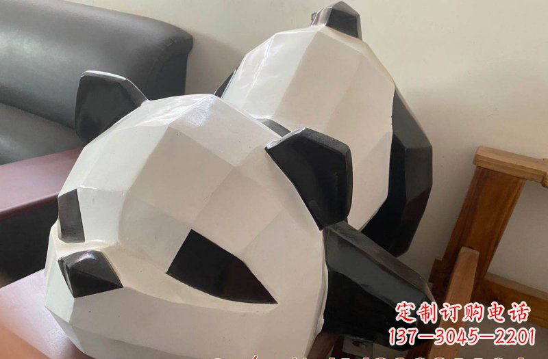 达州玻璃钢切面熊猫雕塑
