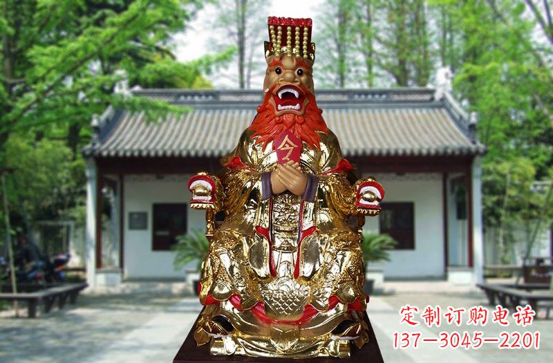 达州玻璃钢制作的金龙王雕塑