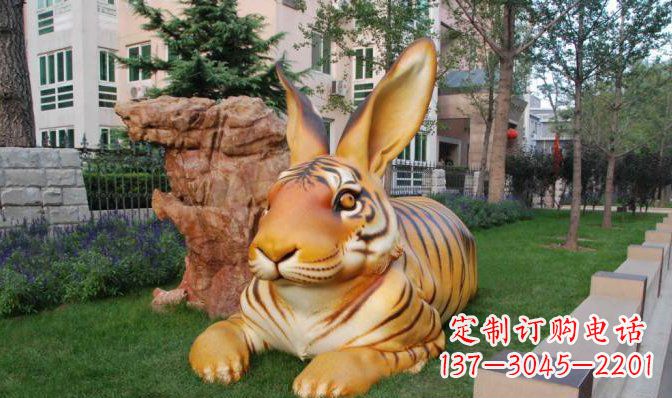 达州玻璃钢兔子雕塑 (2)