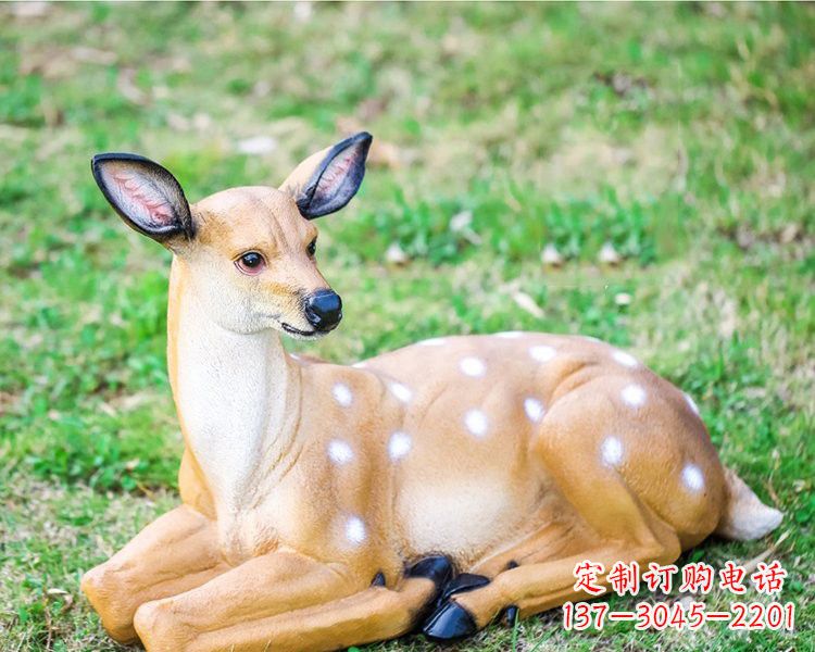 达州玻璃钢卧姿梅花鹿