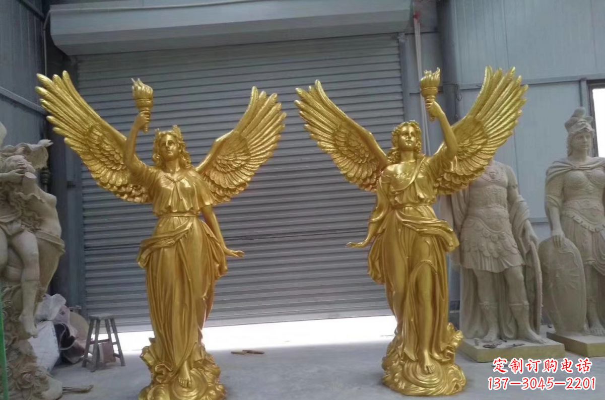 达州玻璃钢天使西方人物雕塑之美