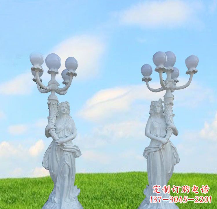 达州玻璃钢西方美女路灯