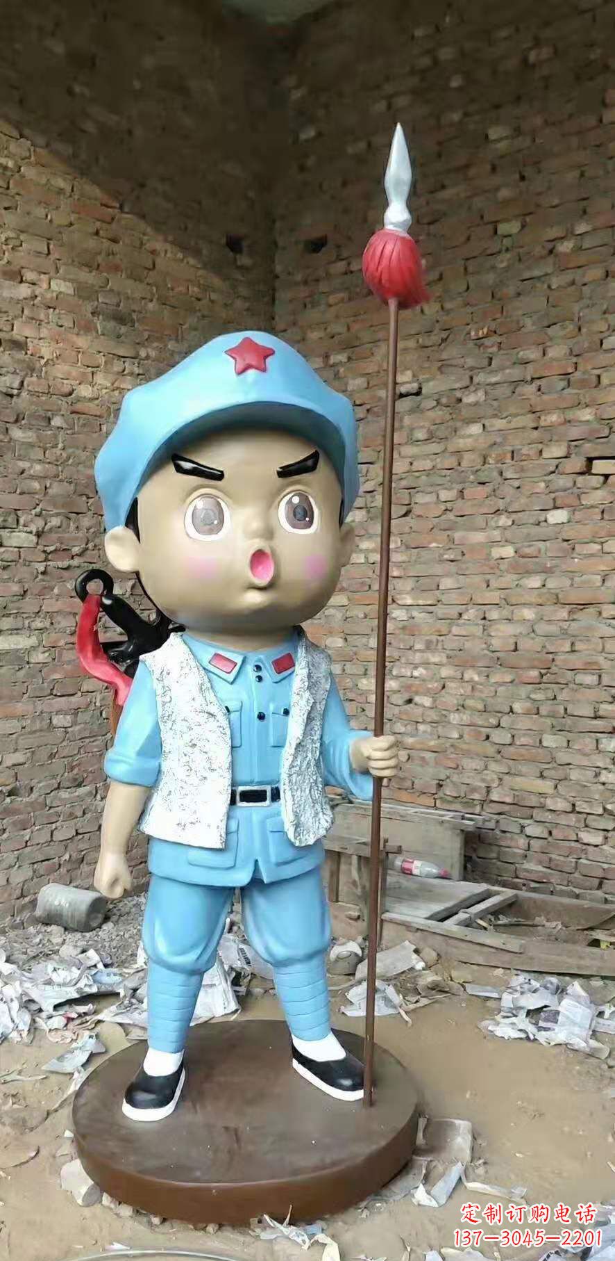 达州玻璃钢小红军雕塑广场人物雕塑户外摆件