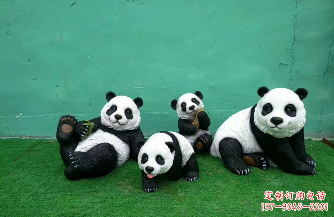 达州玻璃钢熊猫动物雕塑