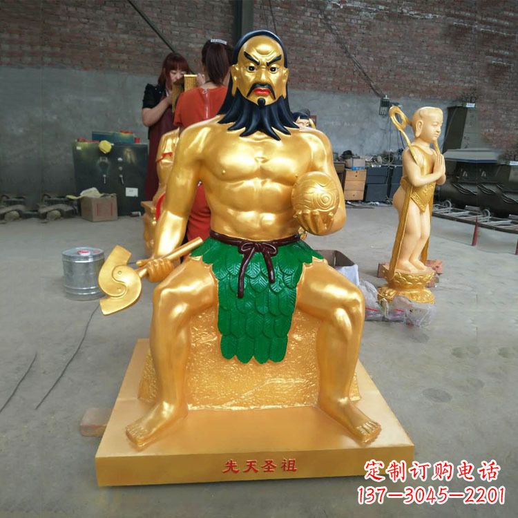 达州玻璃钢炎帝神农氏彩绘神像