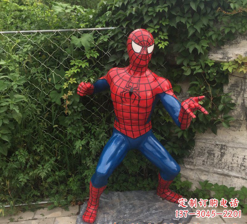 达州玻璃钢蜘蛛侠一座精致的雕塑