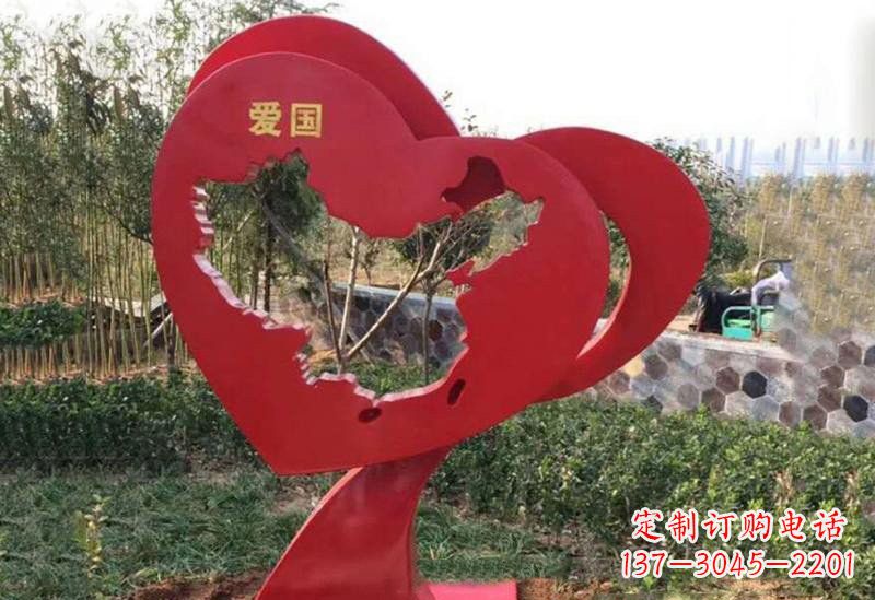 达州不锈钢爱国镂空中国地图雕塑