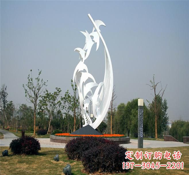 达州不锈钢爱心大雁雕塑