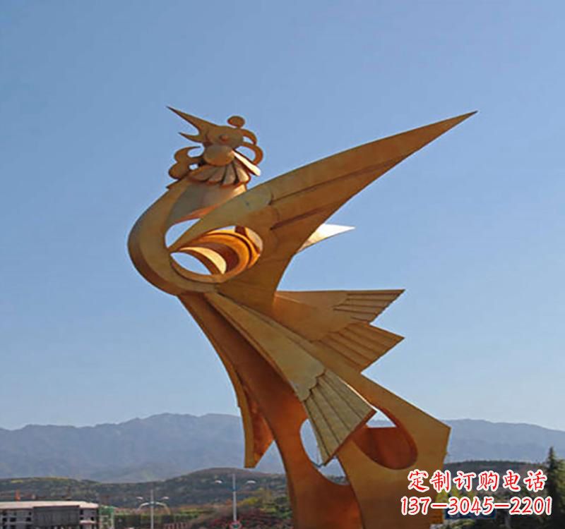 达州不锈钢翱翔凤凰雕塑