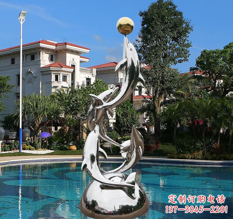 达州不锈钢海豚雕塑精美绝伦