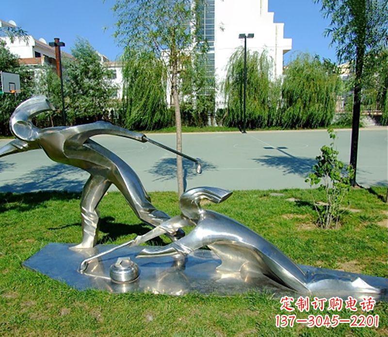达州不锈钢冰壶雕塑 (2)
