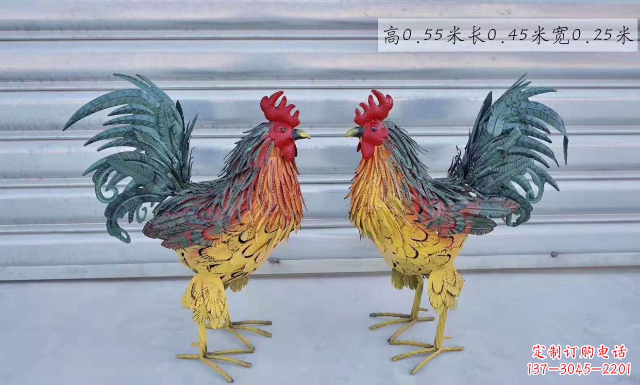 达州不锈钢彩绘公鸡雕塑——景观雕塑的精彩绽放