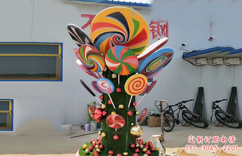 达州不锈钢彩色棒棒糖雕塑艺术与景观的完美结合