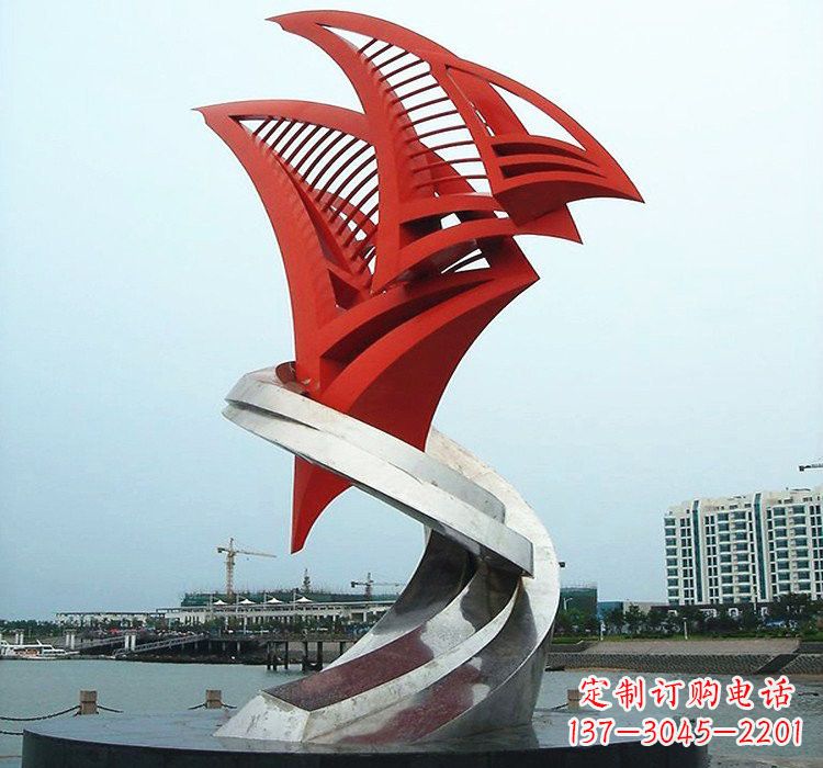 达州不锈钢彩色帆船雕塑