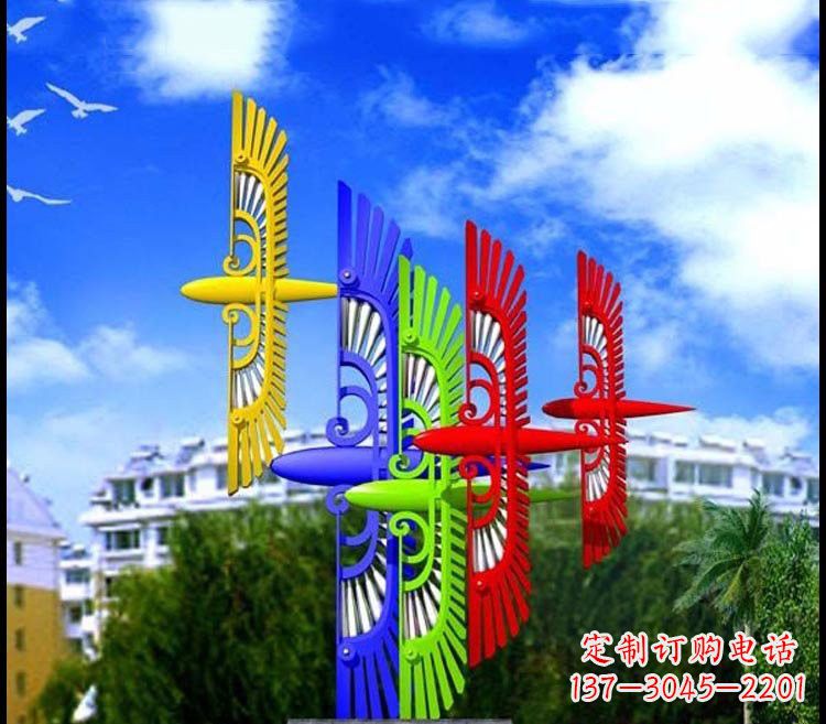 达州不锈钢彩色抽象老鹰雕塑