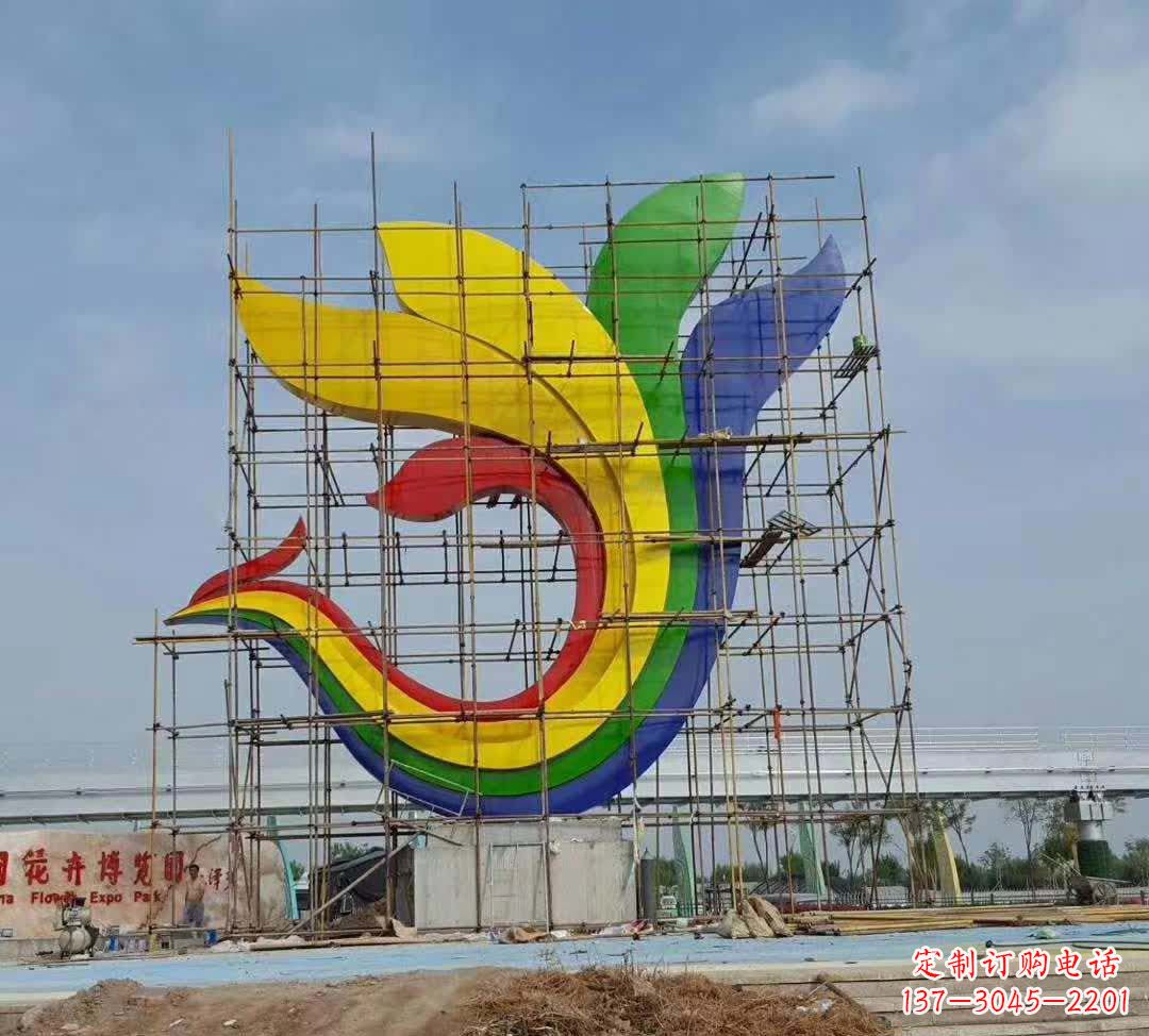 达州不锈钢彩色凤凰雕塑1