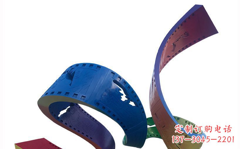 达州不锈钢彩色胶卷公园雕塑精美的艺术珍品
