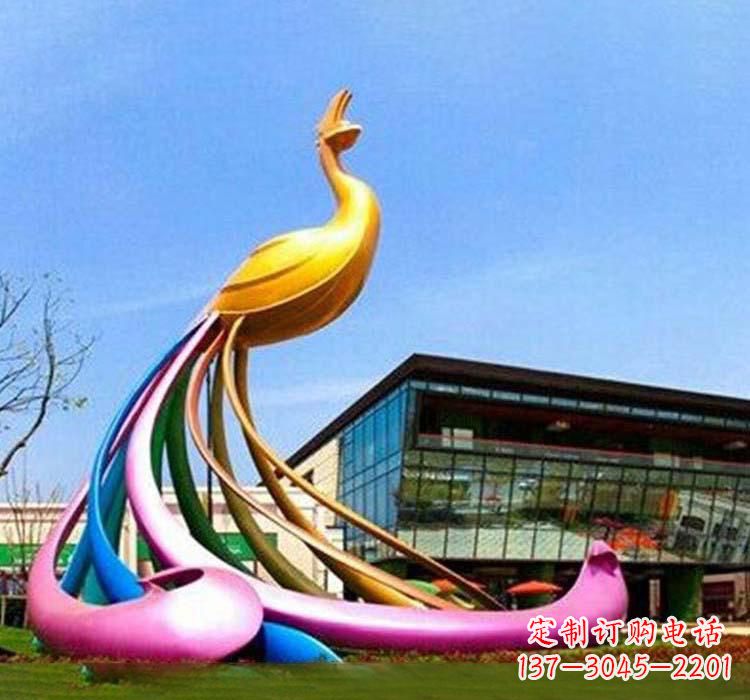达州不锈钢彩色孔雀雕塑