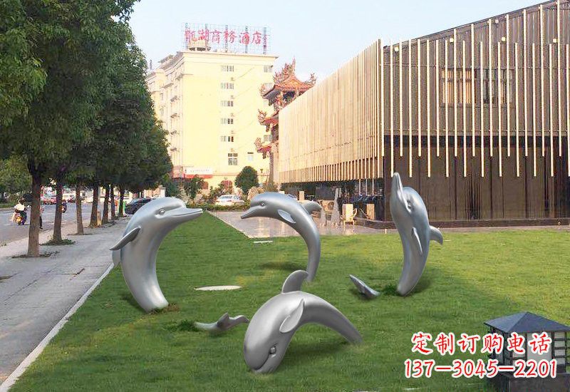 达州不锈钢海豚雕塑艺术与环保的完美结合