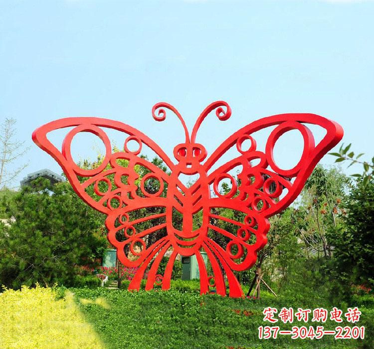 达州不锈钢草坪艺术蝴蝶雕塑