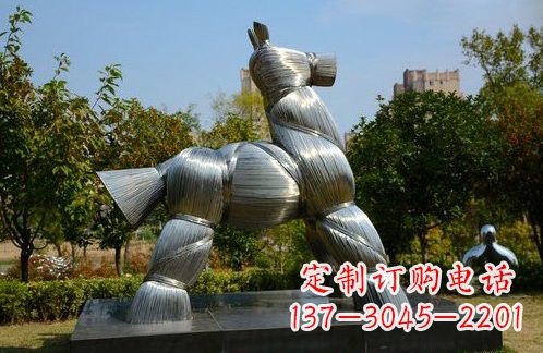 达州不锈钢草扎马雕塑