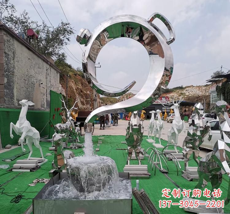 达州不锈钢茶壶雕塑精致美观的艺术品