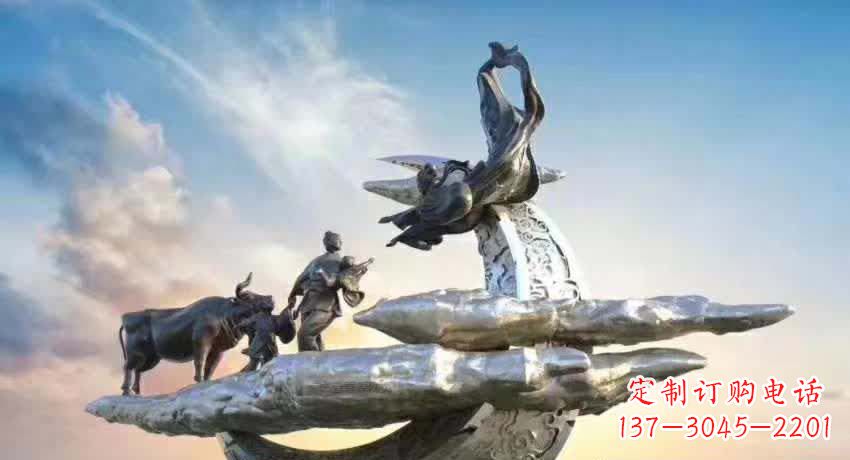 达州不锈钢嫦娥奔月典故雕塑