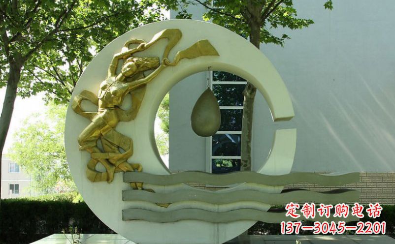 达州不锈钢嫦娥奔月景观雕塑