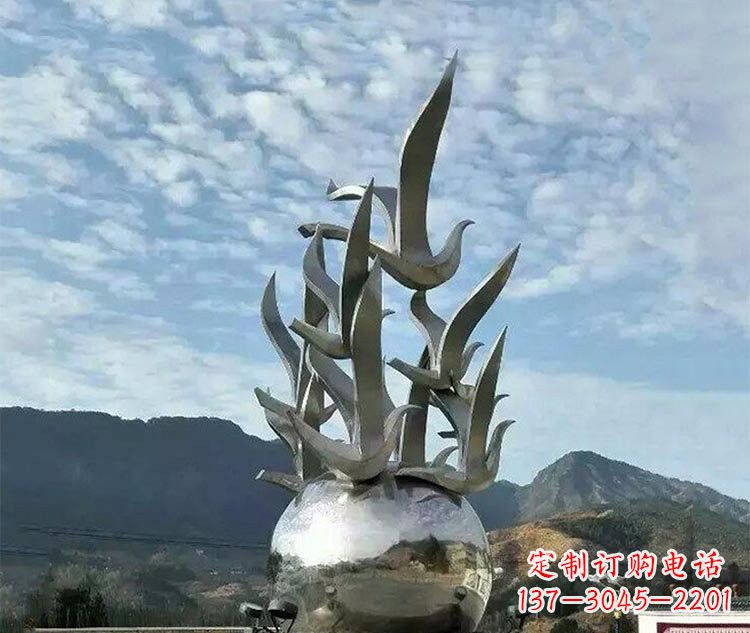 达州不锈钢城市抽象和平鸽地球雕塑