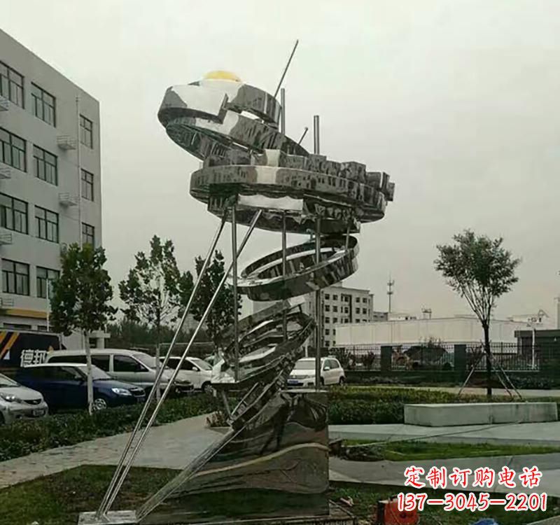 达州不锈钢城市创意大型戒指雕塑