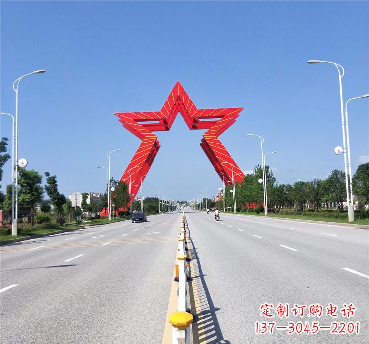 达州不锈钢城市拱门雕塑一座精美的艺术作品