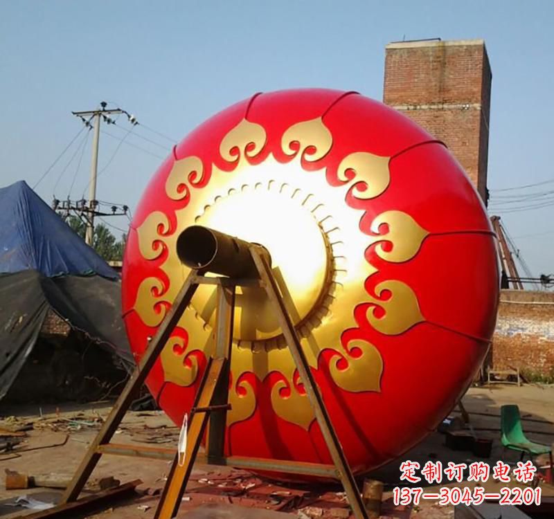 达州不锈钢城市红色灯笼雕塑灯笼象征着繁荣