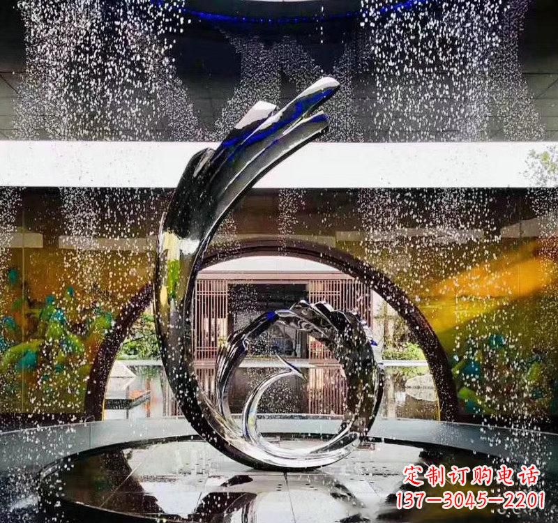 达州不锈钢城市景观喷泉雕塑美丽而又充满力量