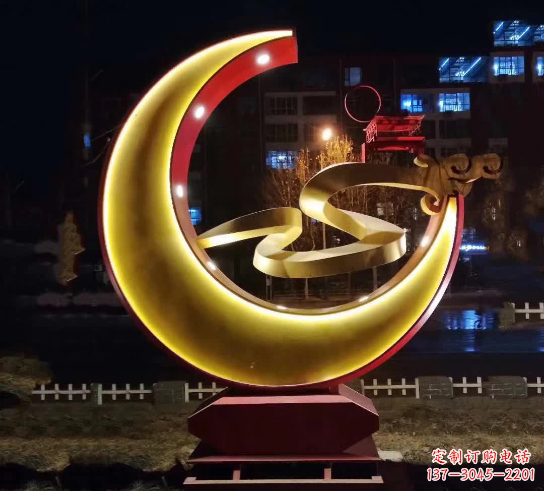 达州绚丽的不锈钢月亮雕塑