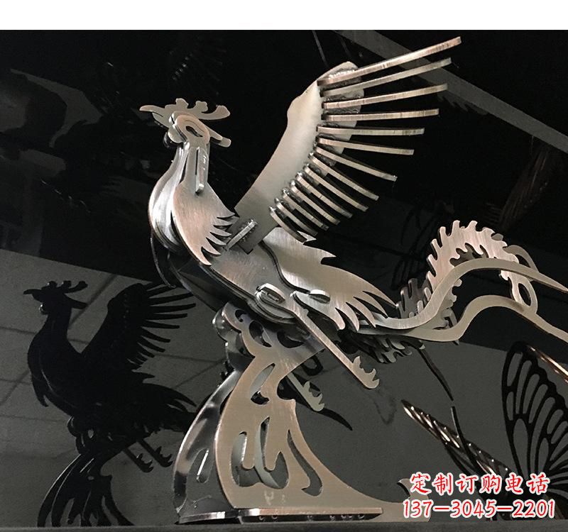 达州不锈钢凤凰雕塑精美的艺术品