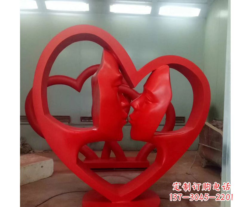 达州不锈钢爱心情侣雕塑