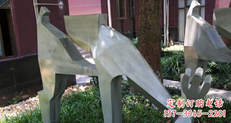 达州精美的不锈钢梅花鹿雕塑