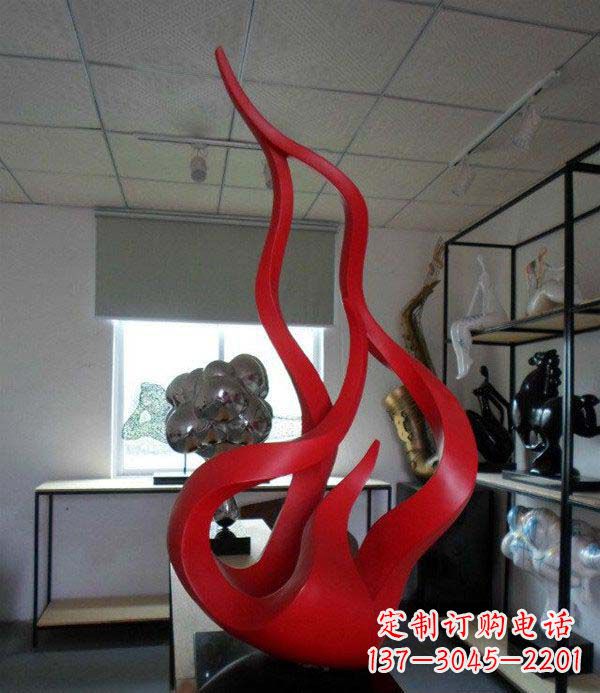 达州精致不锈钢火苗雕塑