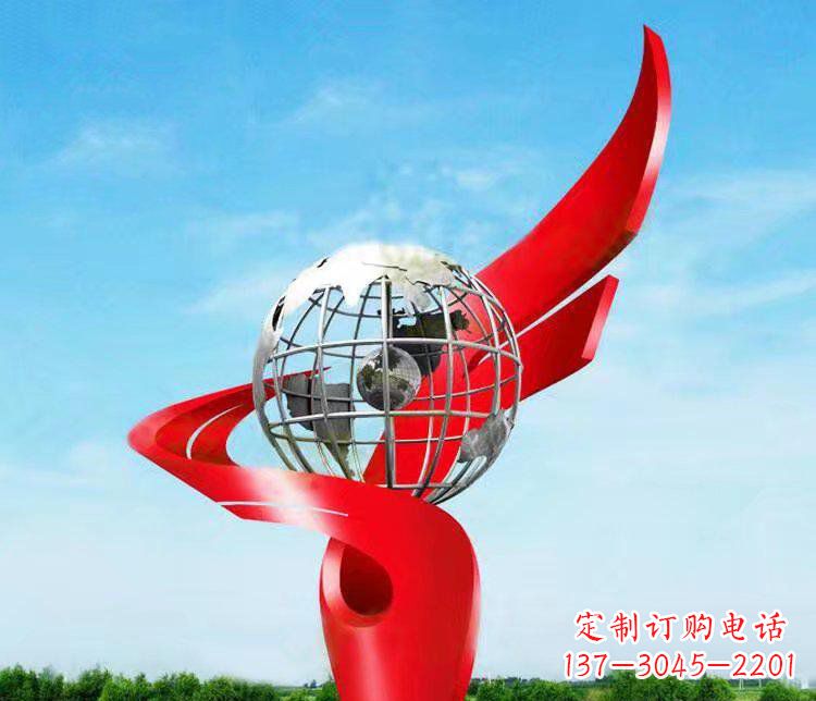 达州不锈钢抽象地球雕塑 (2)