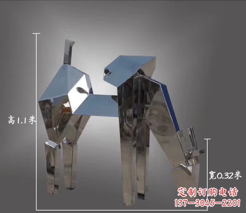 达州不锈钢抽象动物鹿雕塑