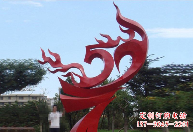 达州不锈钢凤凰涅槃雕塑——象征着新生