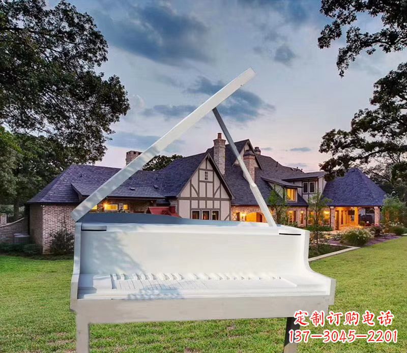 达州不锈钢抽象钢琴雕塑广场景观雕塑