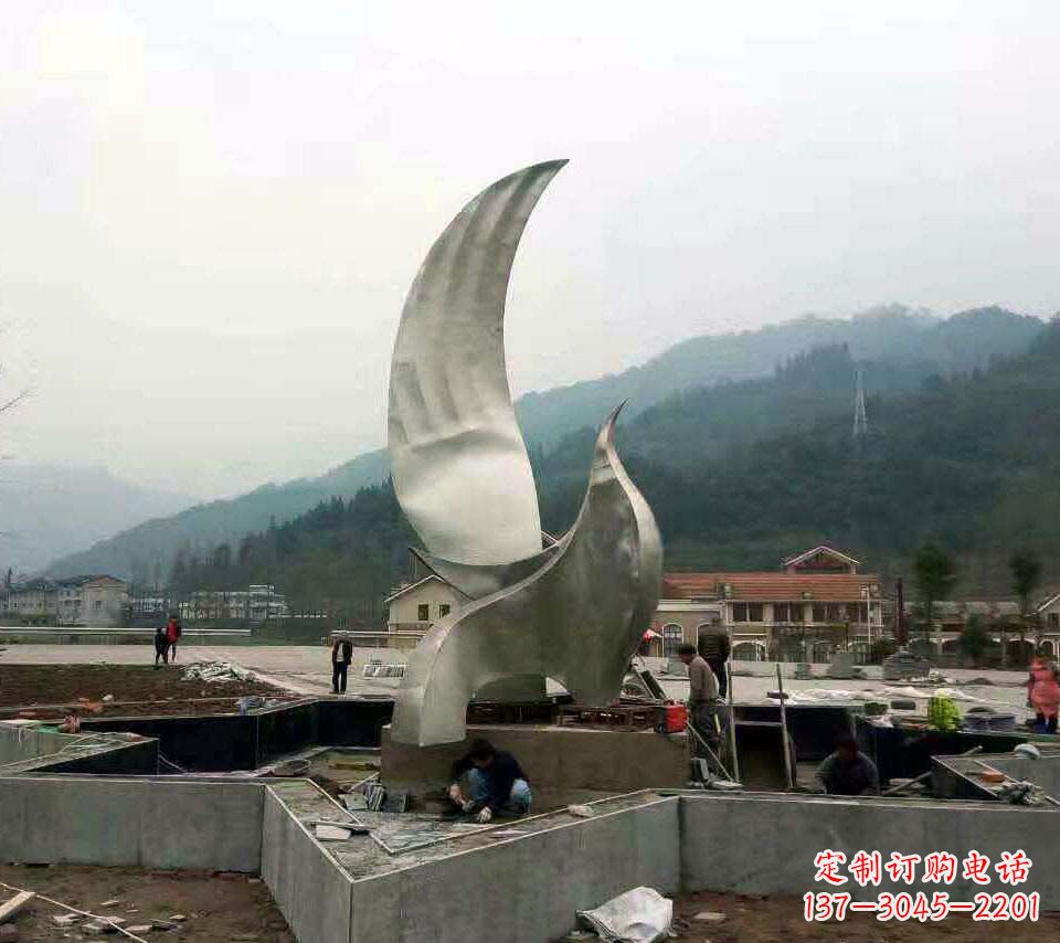 达州不锈钢抽象鸽子雕塑1