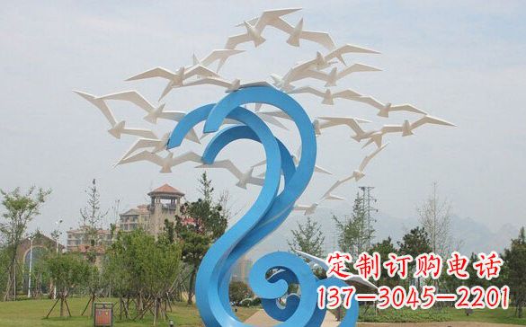 达州不锈钢抽象海浪和海鸥