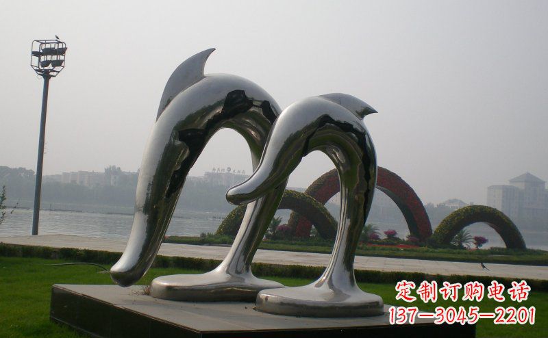 达州精美不锈钢海豚雕塑