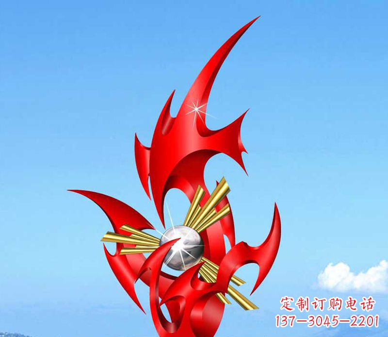 达州不锈钢火苗雕塑