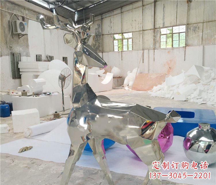 达州不锈钢梅花鹿雕塑